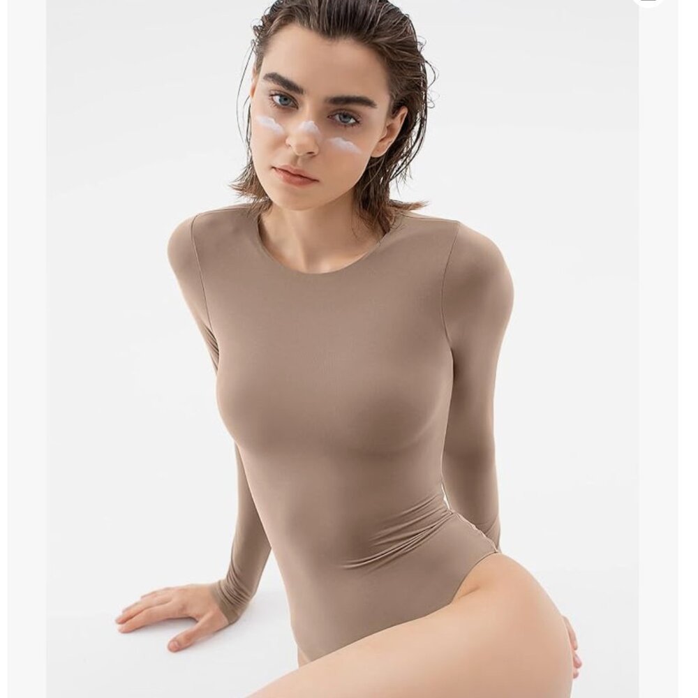 Crew Neck Long Sleeve Bodysuit - Picture 3 of 3